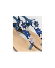Señoras Sandalias con Flores en la Franja