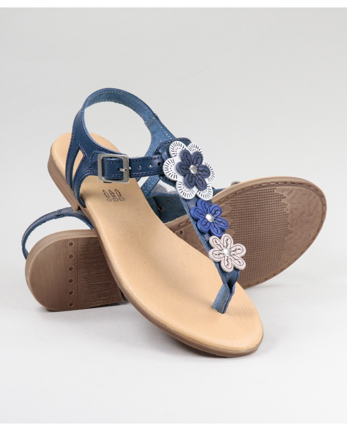 Señoras Sandalias con Flores en la Franja