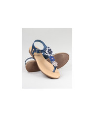 Señoras Sandalias con Flores en la Franja