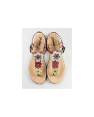Señoras Sandalias con Flores en la Franja