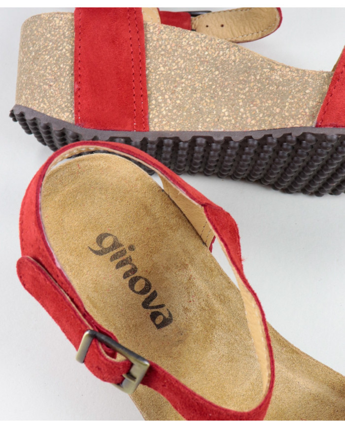 Red Sandals by Ms. Ginova with Apertar Strip