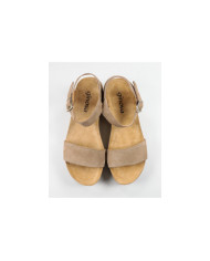 Taupe de Senhora Ginova sandals with Apertar Strip
