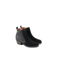Black Ginova Middle Heel Boots in Camurça