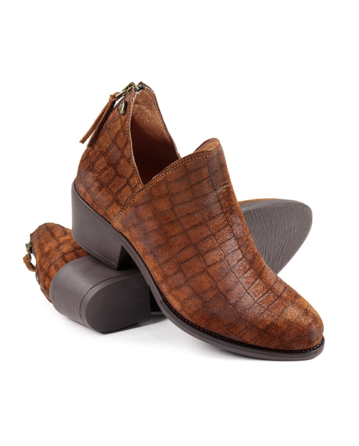 Botas Camel Femininas Ginova com Fecho Atrás