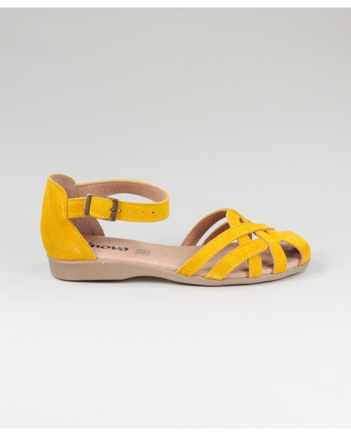Yellow Sandals by Senhora Ginova in Camurça