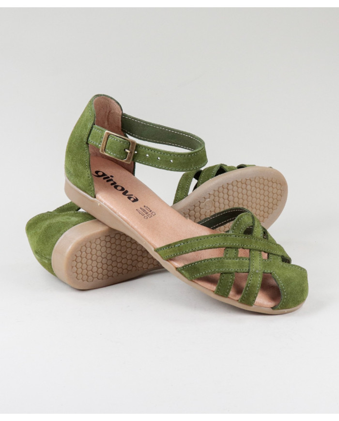 Green Sandals by Senhora Ginova in Camurça