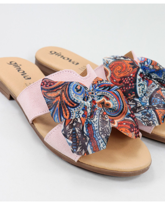 Women's Slippers with Fabric Lace