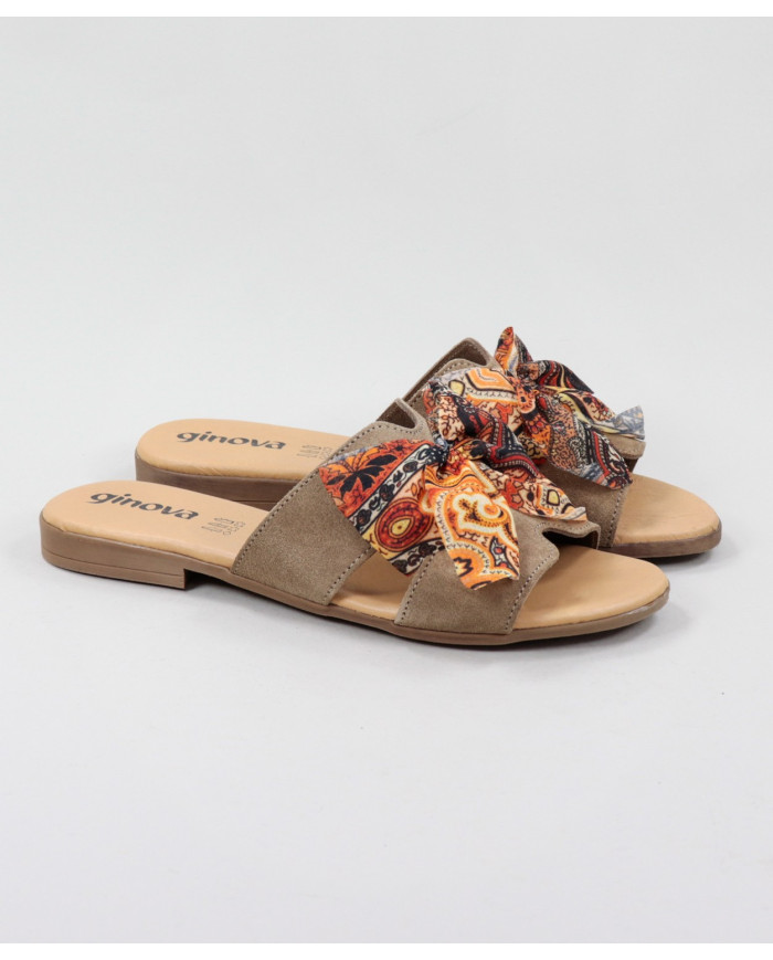 Women's Slippers with Fabric Lace