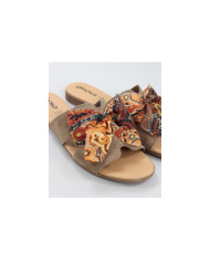 Women's Slippers with Fabric Lace