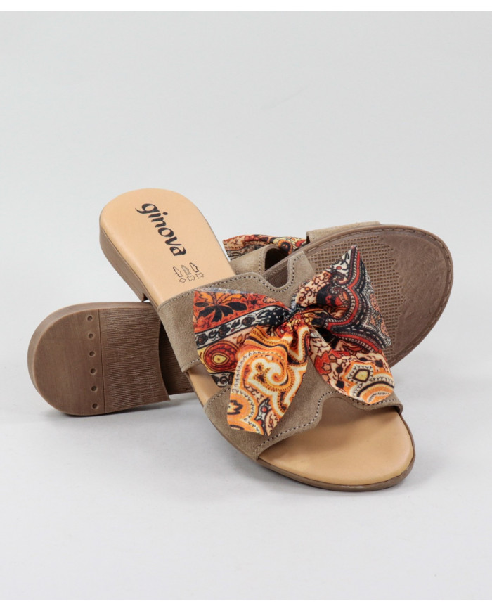 Women's Slippers with Fabric Lace