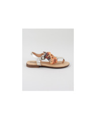 Ladies Golden Sandals with Decorative Lace