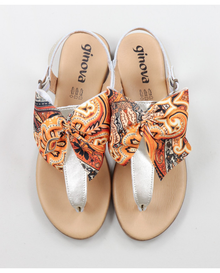 Ladies Golden Sandals with Decorative Lace