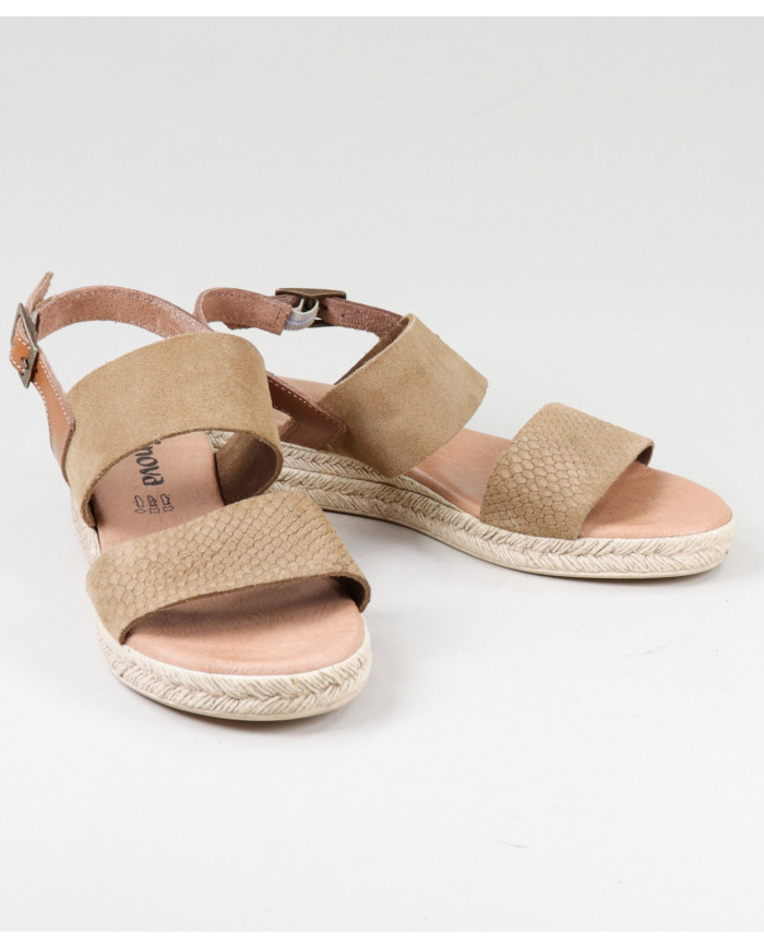 Taupe de Senhora Ginova sandals with Tiras