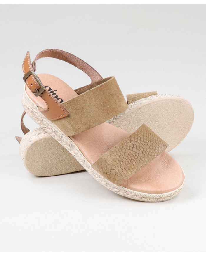 Taupe de Senhora Ginova sandals with Tiras