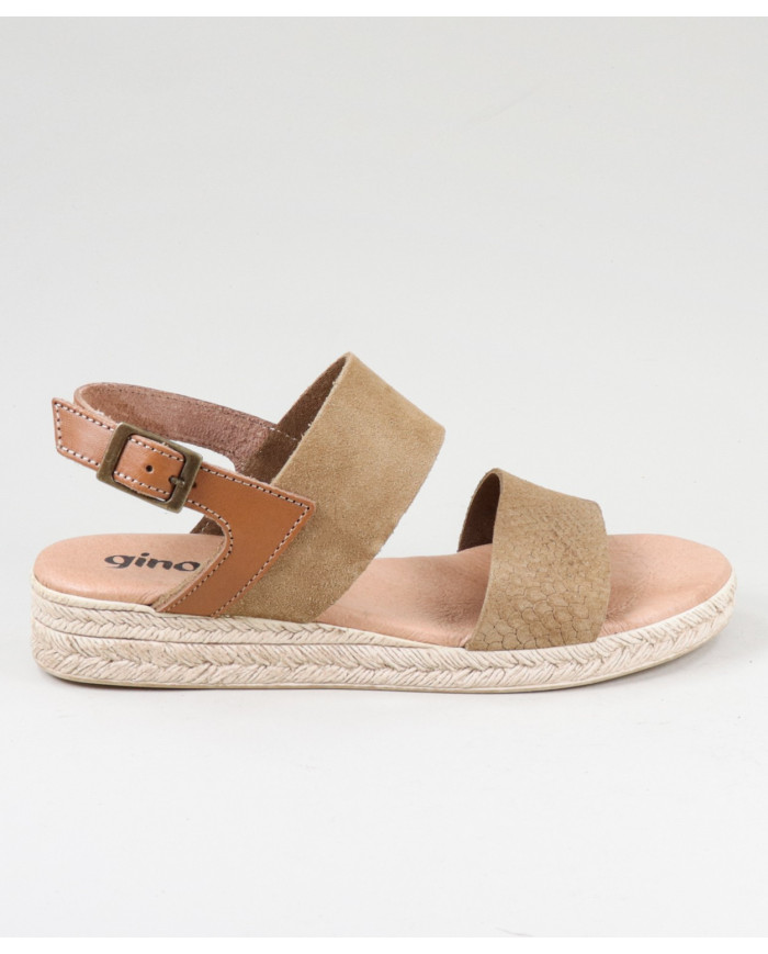 Taupe de Senhora Ginova sandals with Tiras