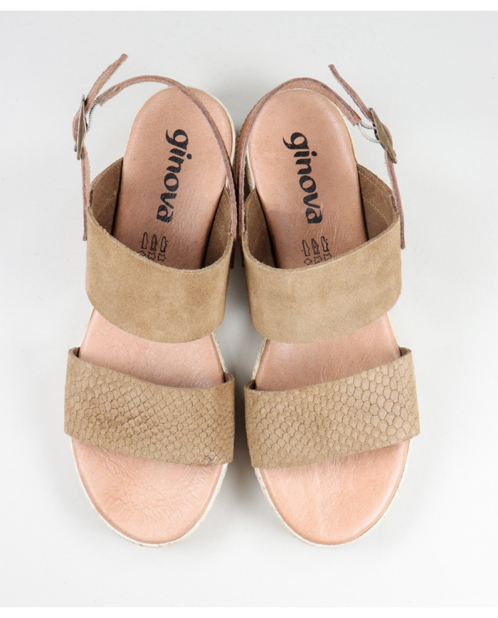 Taupe de Senhora Ginova sandals with Tiras