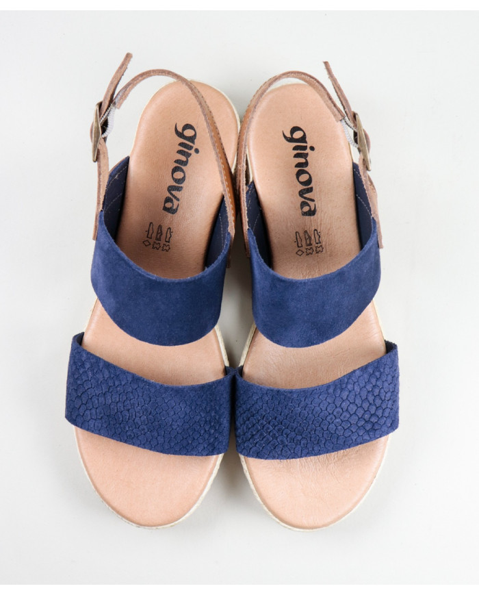 Blue sandals of Lady Ginova with Strips