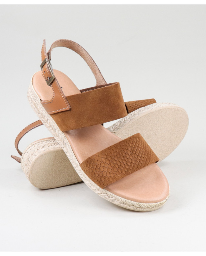 Sandálias Camel de Senhora Ginova com Tiras