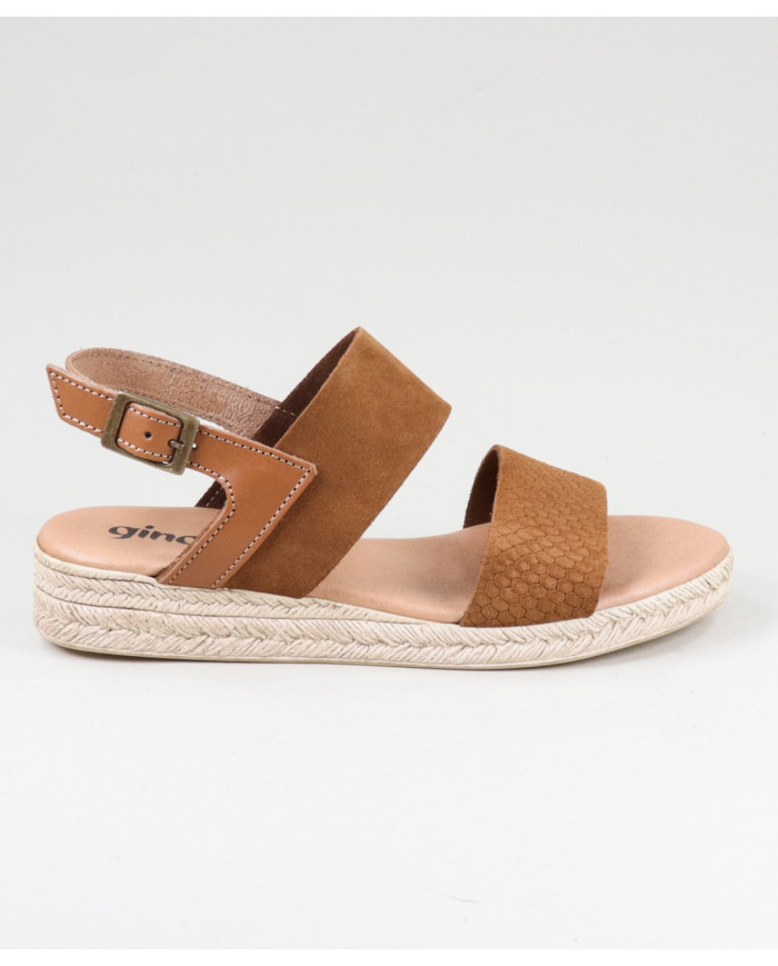 Camel de Senhora Ginova Sandals with Strips
