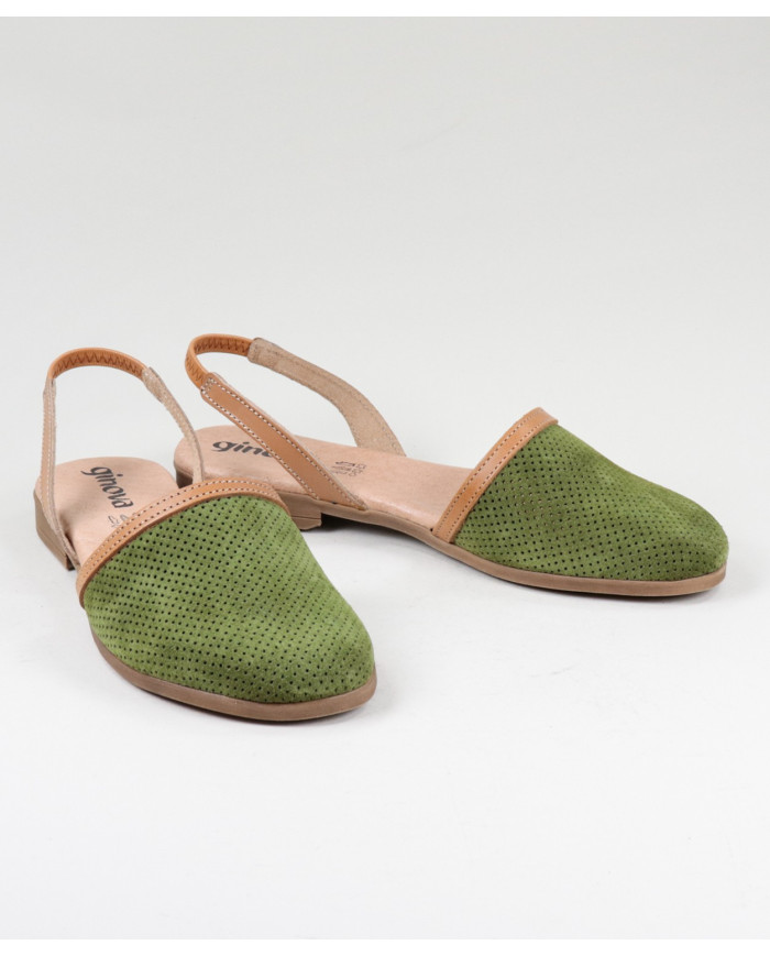Green Sandals by Senhora Ginova Perforated