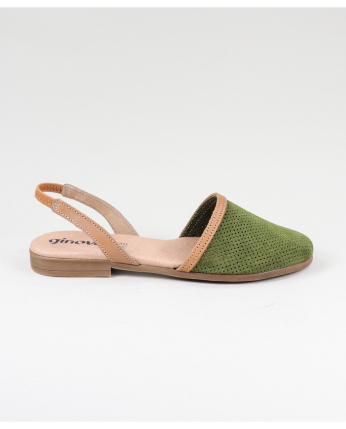 Green Sandals by Senhora Ginova Perforated
