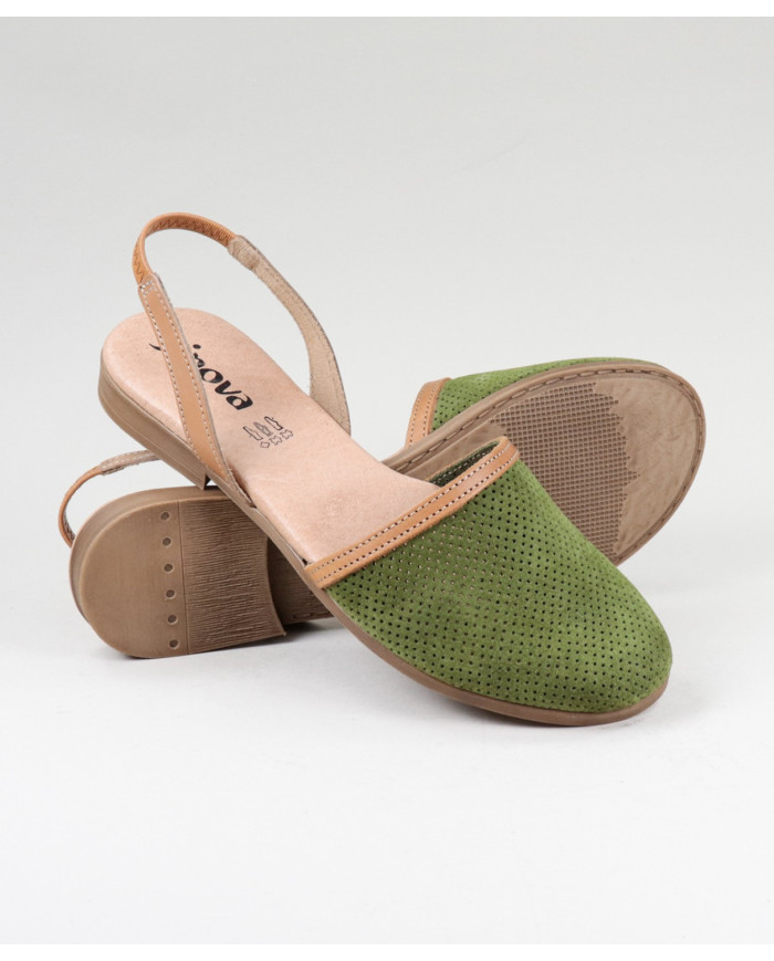 Green Sandals by Senhora Ginova Perforated