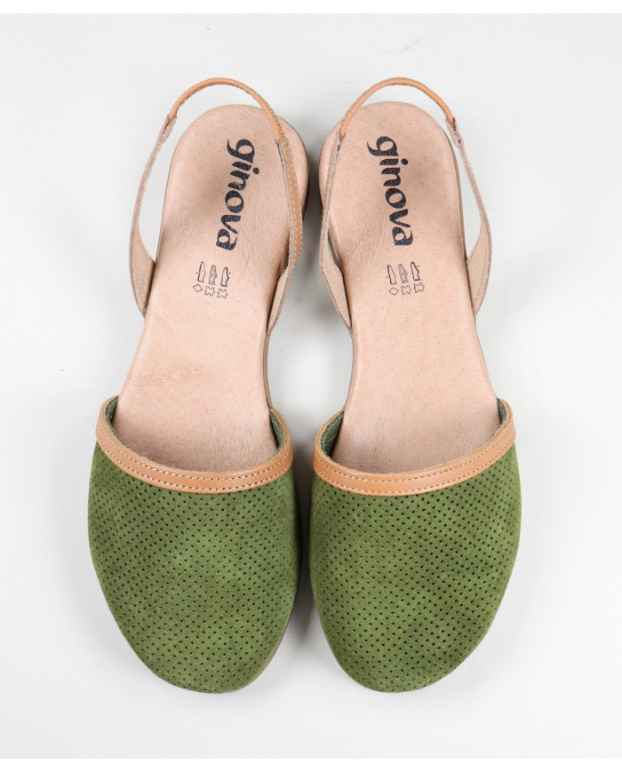 Green Sandals by Senhora Ginova Perforated