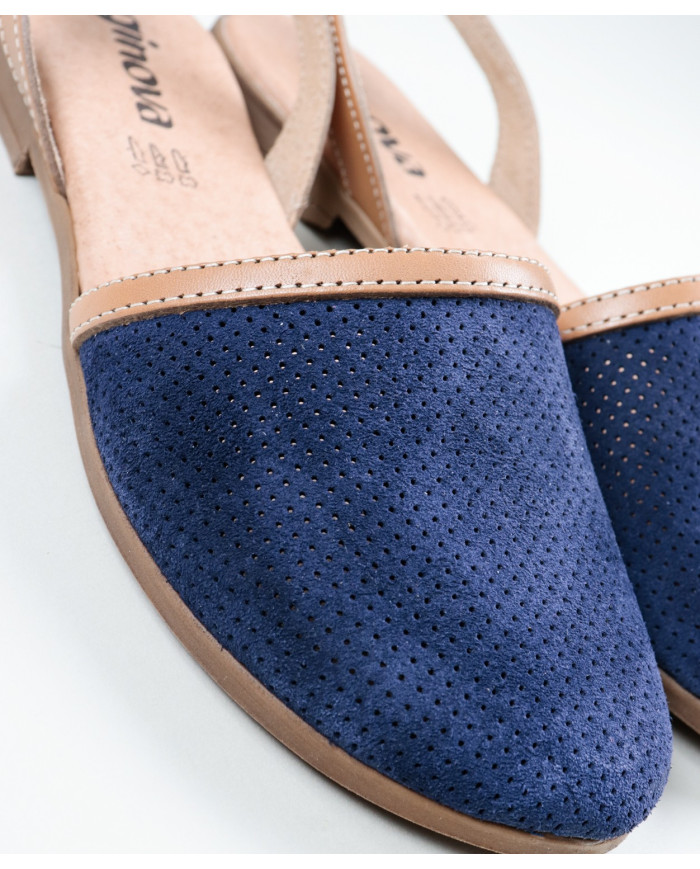 Blue Sandals by Madame Ginova Perforated