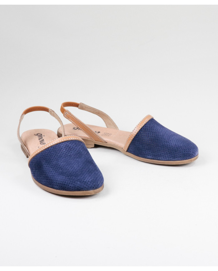 Blue Sandals by Madame Ginova Perforated