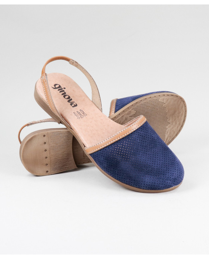 Blue Sandals by Madame Ginova Perforated