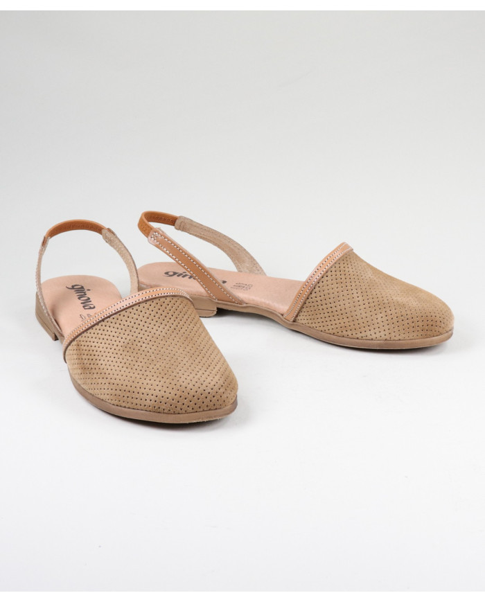Sandálias Taupe de Senhora Ginova Perfurada