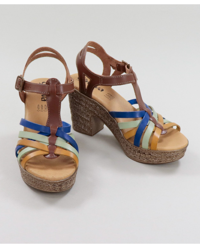 Sandálias de Senhora Ginova com Tiras em Pele