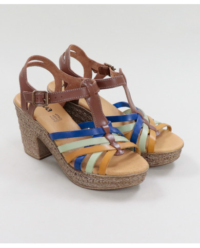 Sandálias de Senhora Ginova com Tiras em Pele