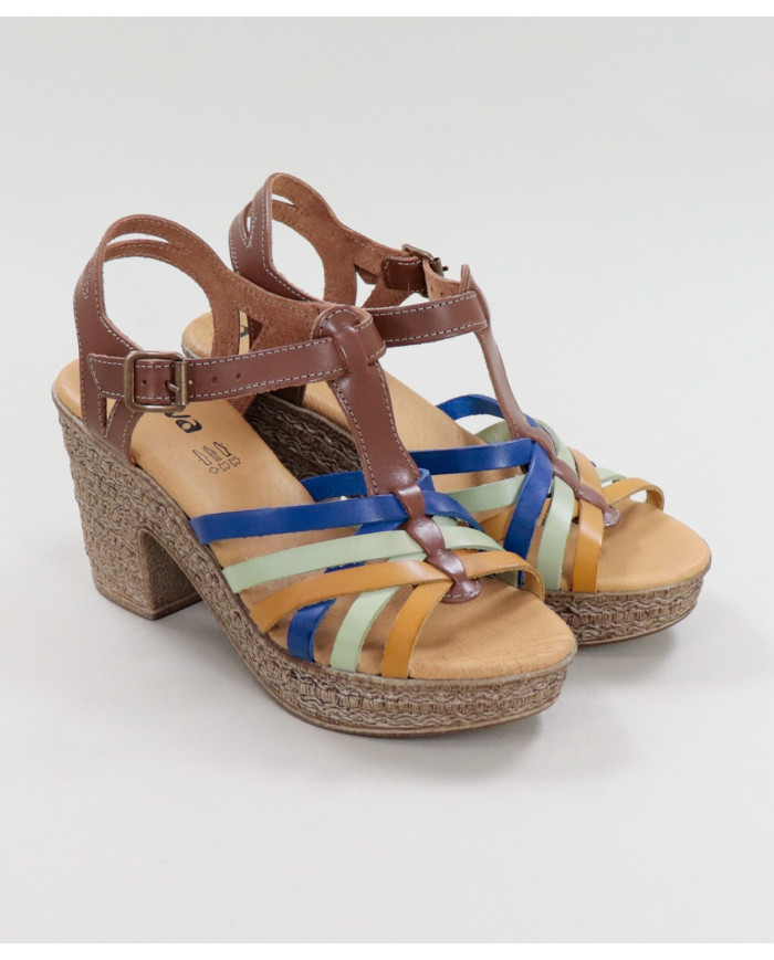 Sandals of Lady Ginova with Strips in Skin