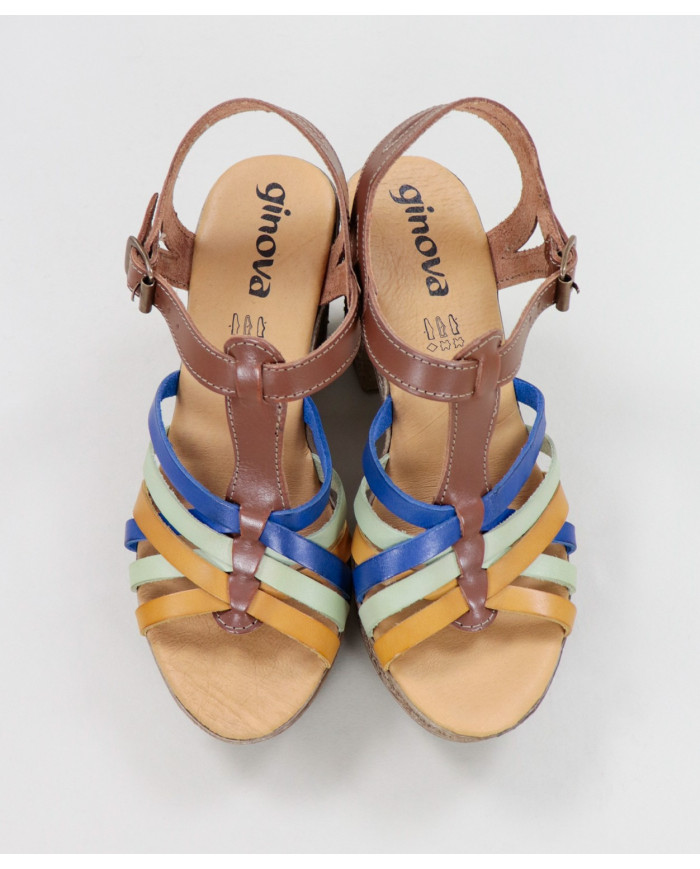 Sandals of Lady Ginova with Strips in Skin