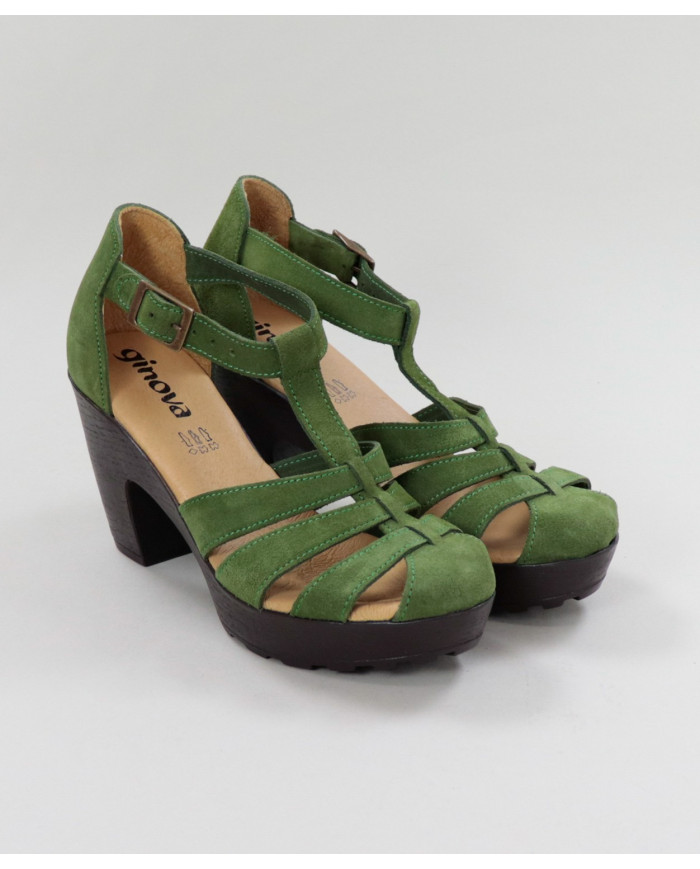 Green Sandals by Senhora Ginova in Camurça