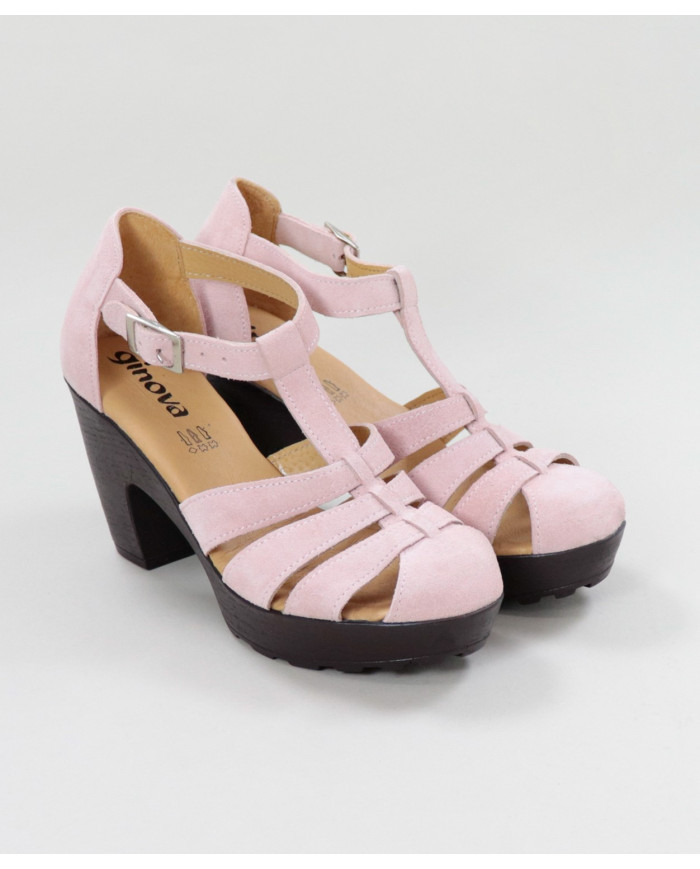 Rosa de Senhora Ginova Sandals in Camurça