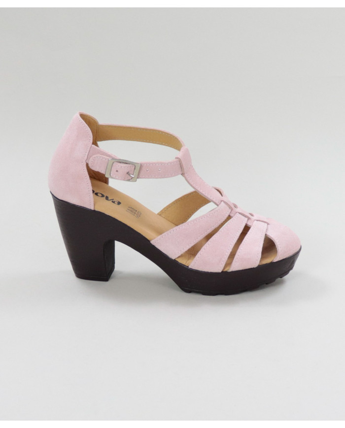 Rosa de Senhora Ginova Sandals in Camurça