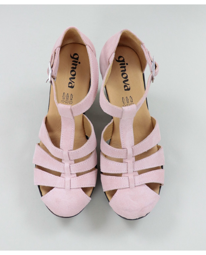 Rosa de Senhora Ginova Sandals in Camurça