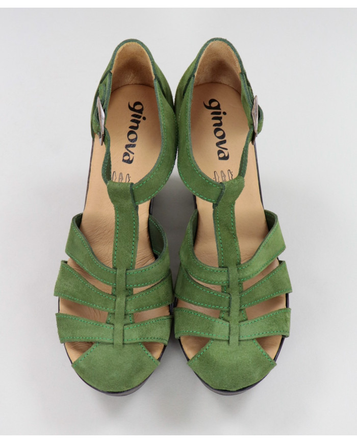 Green Sandals by Senhora Ginova in Camurça