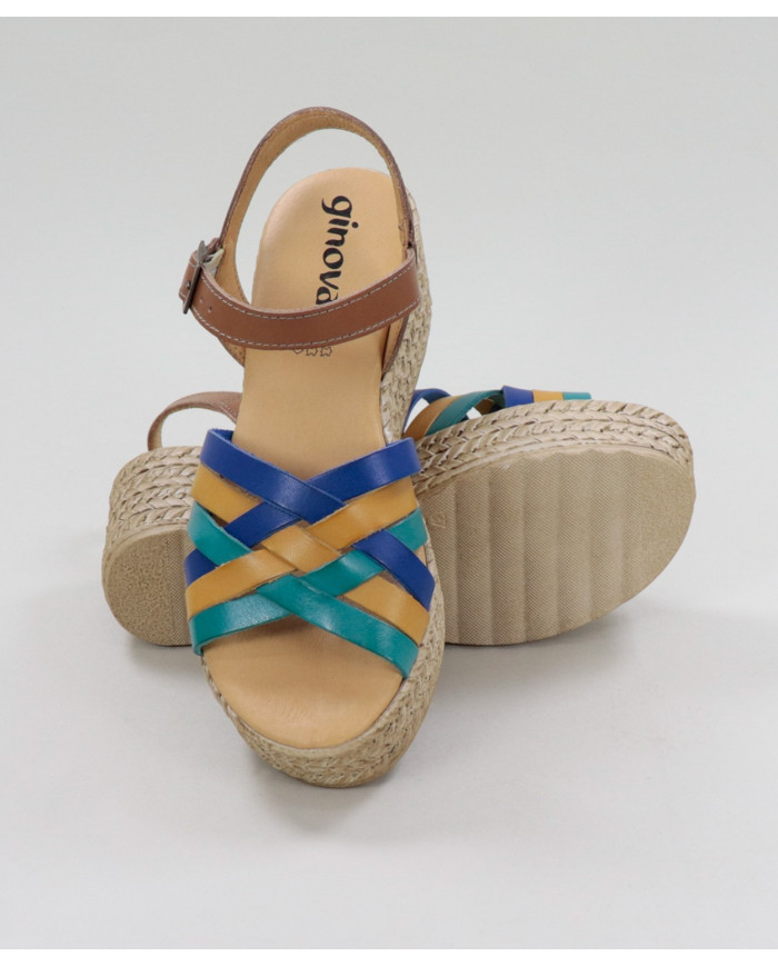 Sandálias Multicolor de Senhora Ginova de Plataforma