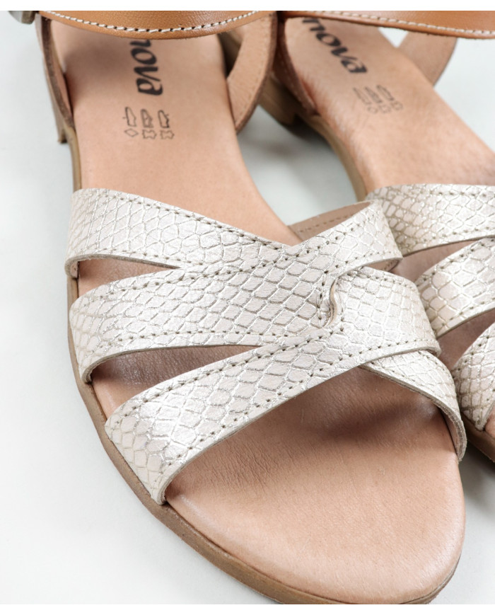 Sandalias de mujeres Ginova con rayas cruzadas