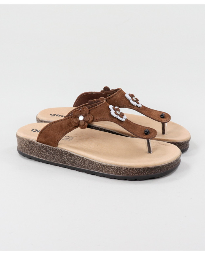 Ms. Ginova Slippers with Flower Decorative