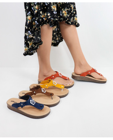 Ms. Ginova Slippers with Flower Decorative