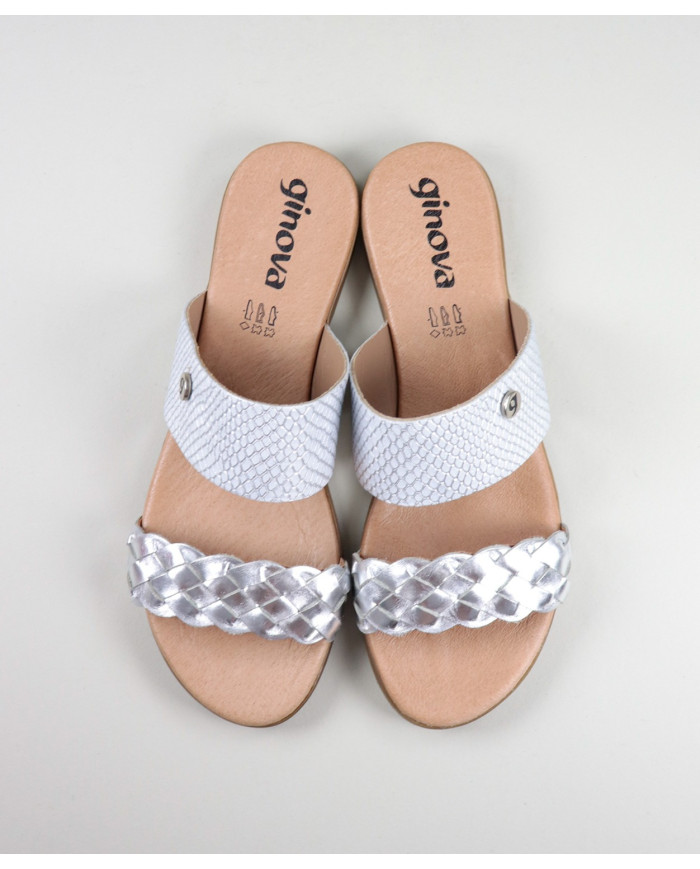 Ms. Ginova Slippers with Strips Decorated