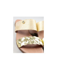 Ms. Ginova Slippers with Strips Decorated