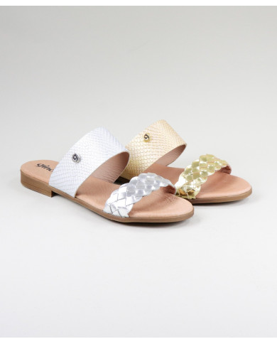 Ms. Ginova Slippers with Strips Decorated