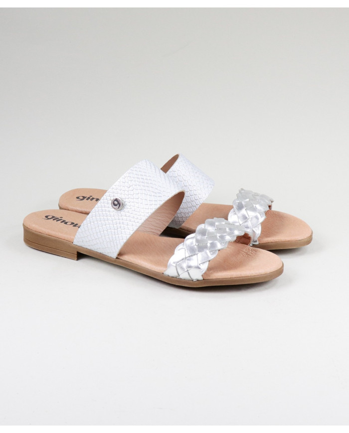 Ms. Ginova Slippers with Strips Decorated