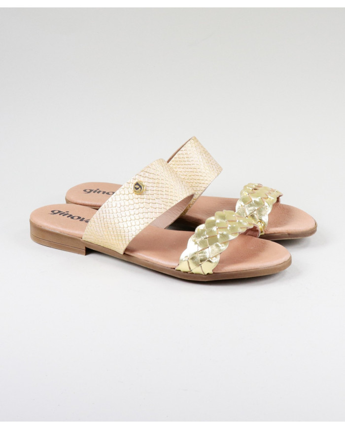 Ms. Ginova Slippers with Strips Decorated