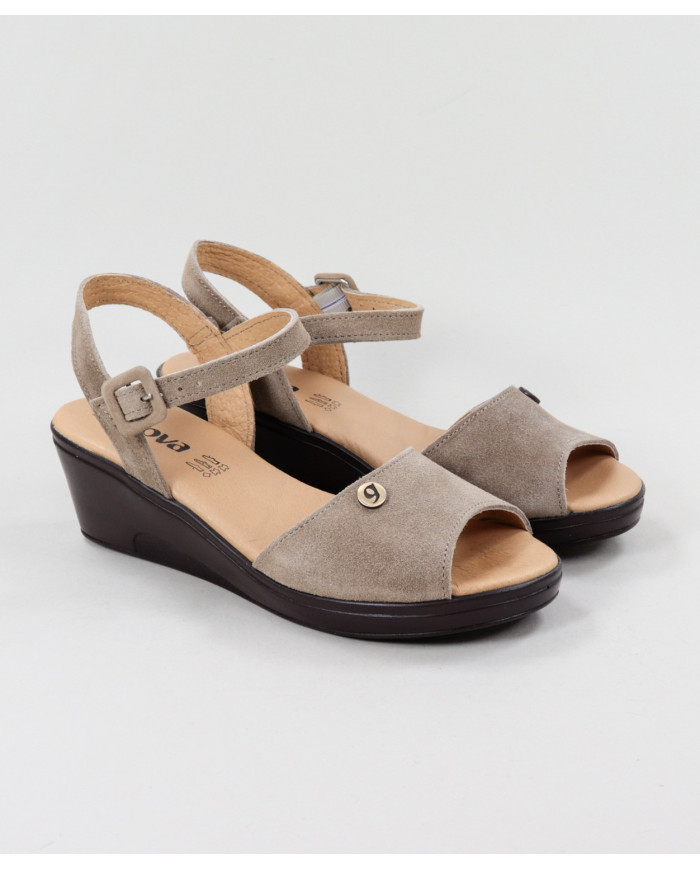 Dame Ginova Taupe Sandals with Adjustable Strip